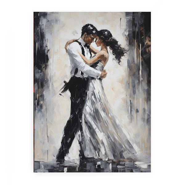 Black And White Couple Dance Modern Painting 