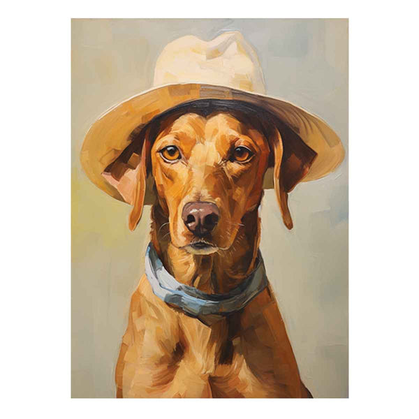 Modern Hat And Dog Art Painting