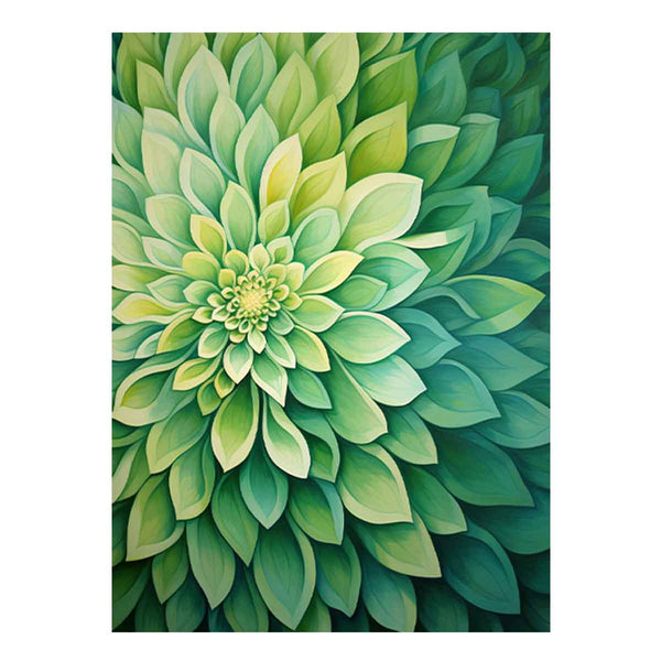 Green Flower Art Painting 