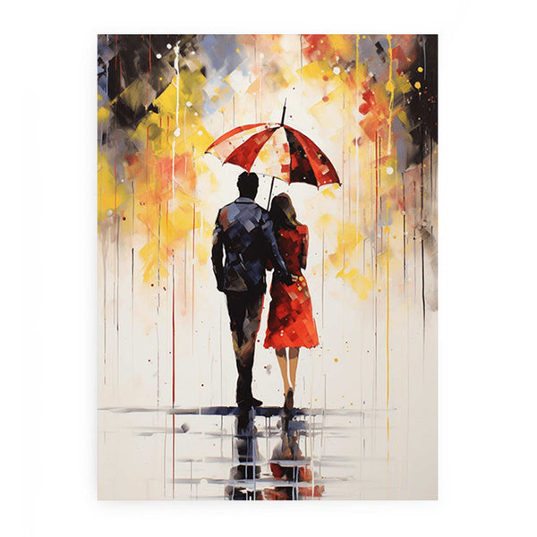 Modern art Umbrella Couple Painting 